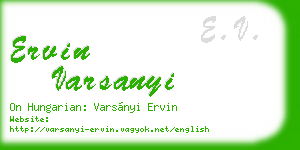 ervin varsanyi business card