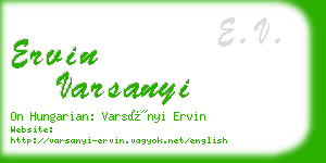 ervin varsanyi business card